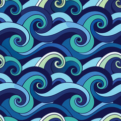 seamless waves and curls backgrounds 