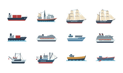 A Spectrum of Seafaring Vessels: From Cargo Giants to Fishing Trawlers