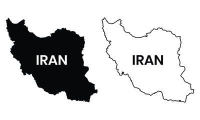 Iran map vector icon. Silhouette of Iran map symbol outline of Iran country icon on white background. Vector illustration.