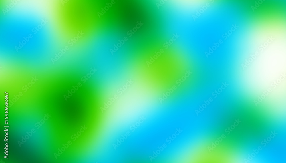 Poster World environment day concept: green and blue abstract blur spots background with bokeh effect and transparency