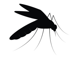 Mosquito vector icon design. Silhouette of a mosquito symbol and sign. Insect for Malaria, dengue or zika virus concept. Vector illustration.