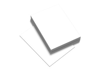 A stack of blank sheets of paper, showcasing a minimalist design suitable for various uses.