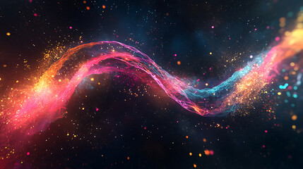 Vibrant Cosmic Ribbon Twisting Through Space