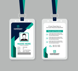 Modern Minimal and Professional ID Card Design Template with QR Code for Staff and Business Use 
