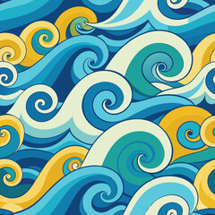 seamless waves and curls backgrounds 