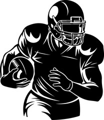 Determined football player in action, ready to score.