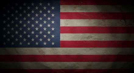 Weathered American Flag: A Grunge-Textured Patriotism Image