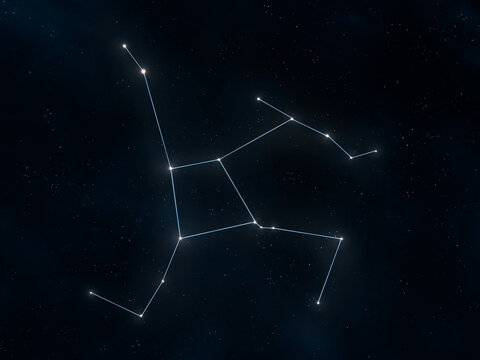 Hercules constellation in the night sky. Cluster of stars on a black background. Astrological image.
