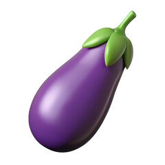 3d rendered eggplant isolated on transparent background