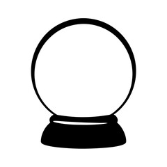 Obraz premium Simple black and white drawing of a classic crystal ball on base