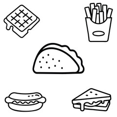  icon represents  fast food icon design Burger and Fries  Combo meal of burger and fries
