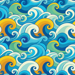 seamless waves and curls backgrounds 