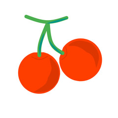 red cherry on white background