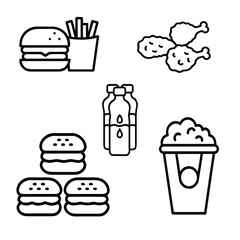  icon represents  fast food icon design Burger and Fries  Combo meal of burger and fries