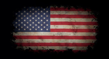 Grunge American Flag: Distressed Patriotism, Worn Stars and Stripes