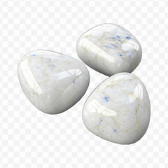 realistic 3d polished lapis lazuli stones  in different style isolated on transparent background 