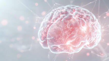 Illuminated Brain with Neural Connections