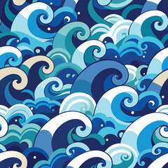 seamless waves and curls backgrounds 