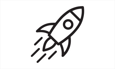 Rocket Launch Startup Outline Icon