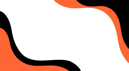 abstract vector fluid and wave with black orange background frame