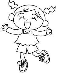 元気にジャンプしている子どものイラスト ベクター