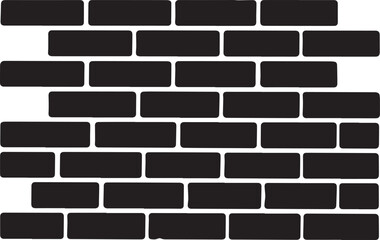 Brick Wall Silhouette in Black | Construction Pattern Illustration Vector Format