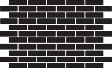 Brick Wall Silhouette in Black | Construction Pattern Illustration Vector Format