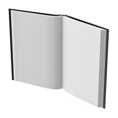 An open blank book with empty pages, ready for writing or drawing.
