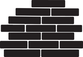 Brick Wall Silhouette in Black | Construction Pattern Illustration Vector Format