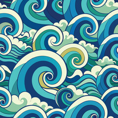 seamless waves and curls backgrounds 