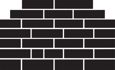 Brick Wall Silhouette in Black | Construction Pattern Illustration Vector Format