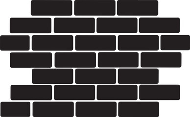 Brick Wall Silhouette in Black | Construction Pattern Illustration Vector Format