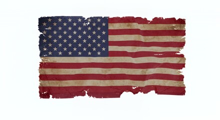 Torn and Weathered American Flag: A Relic of Time and Patriotism