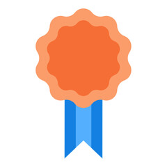 Bronze Ranking Medal with Blue Ribbon, Clean Vector for Achievement Tracking Systems