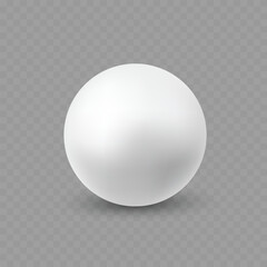 Blank White Sphere with Realistic Shadow .Vector