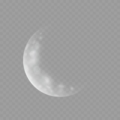 Realistic Moon Phases Element on Transparent Background .Vector