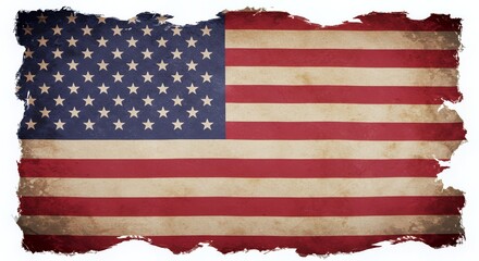 Torn and Weathered American Flag: A Patina of Patriotism