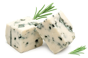 blue cheese isolated on a white background. clipping path