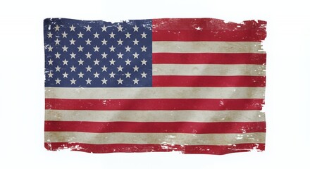 Weathered American Flag: A Patina of Patriotism