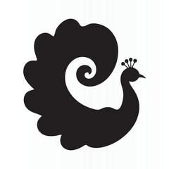 Stylized silhouette of peacock vector illustration for an icon ,t-shirt and peacock template logo	