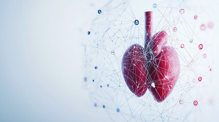 Digital Illustration of Lungs with Network Connections
