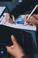 Business Documents, Auditor businesswoman checking searching document legal prepare paperwork or...