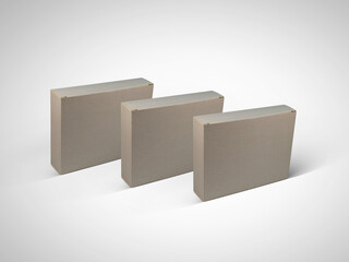 Three simple, rectangular boxes arranged in a row, showcasing a minimalist design.