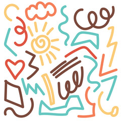 Colorful Abstract Doodle Artwork With Playful Lines and Artistic Shapes