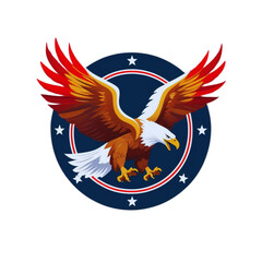 Obraz premium Patriotic american bald eagle emblem design