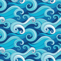 seamless waves and curls backgrounds 