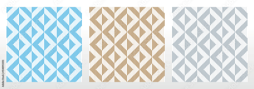Aufkleber Set of abstract geometric patterns. Seamless vector backgrounds. Colored ornaments Graphic modern patterns Simple lattice graphic design