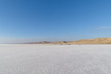 Salt lake named Lake Tuz, Central Anatolia, Turkey