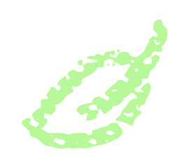 Hand-drawn green leaf sketch with crayons, eco-friendly nature illustration for sustainability, organic products, and design. Vector illustration