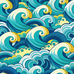 seamless waves and curls backgrounds 